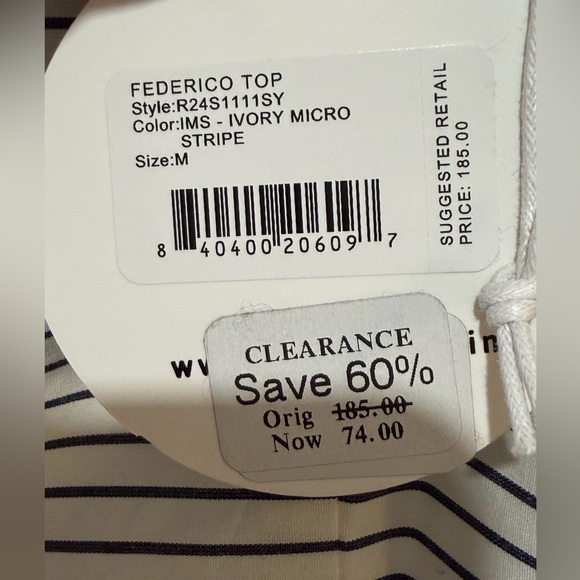 Staud Federico Striped Stretch-Cotton Sleeveless Crop Top Size M NWT - Picture 4 of 5